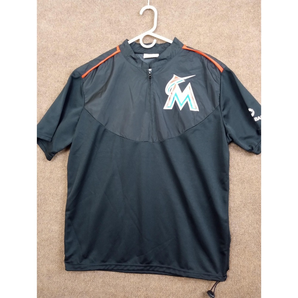 Miami Marlins Pullover Jacket Mens Extra Large Half Zip MLB Baseball Ocean Bank